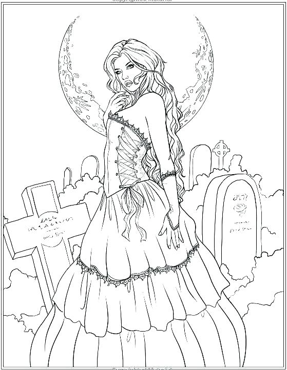 Gothic Anime Coloring Pages at Free printable