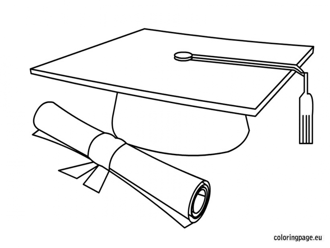 Graduation Cap Coloring Page at Free printable