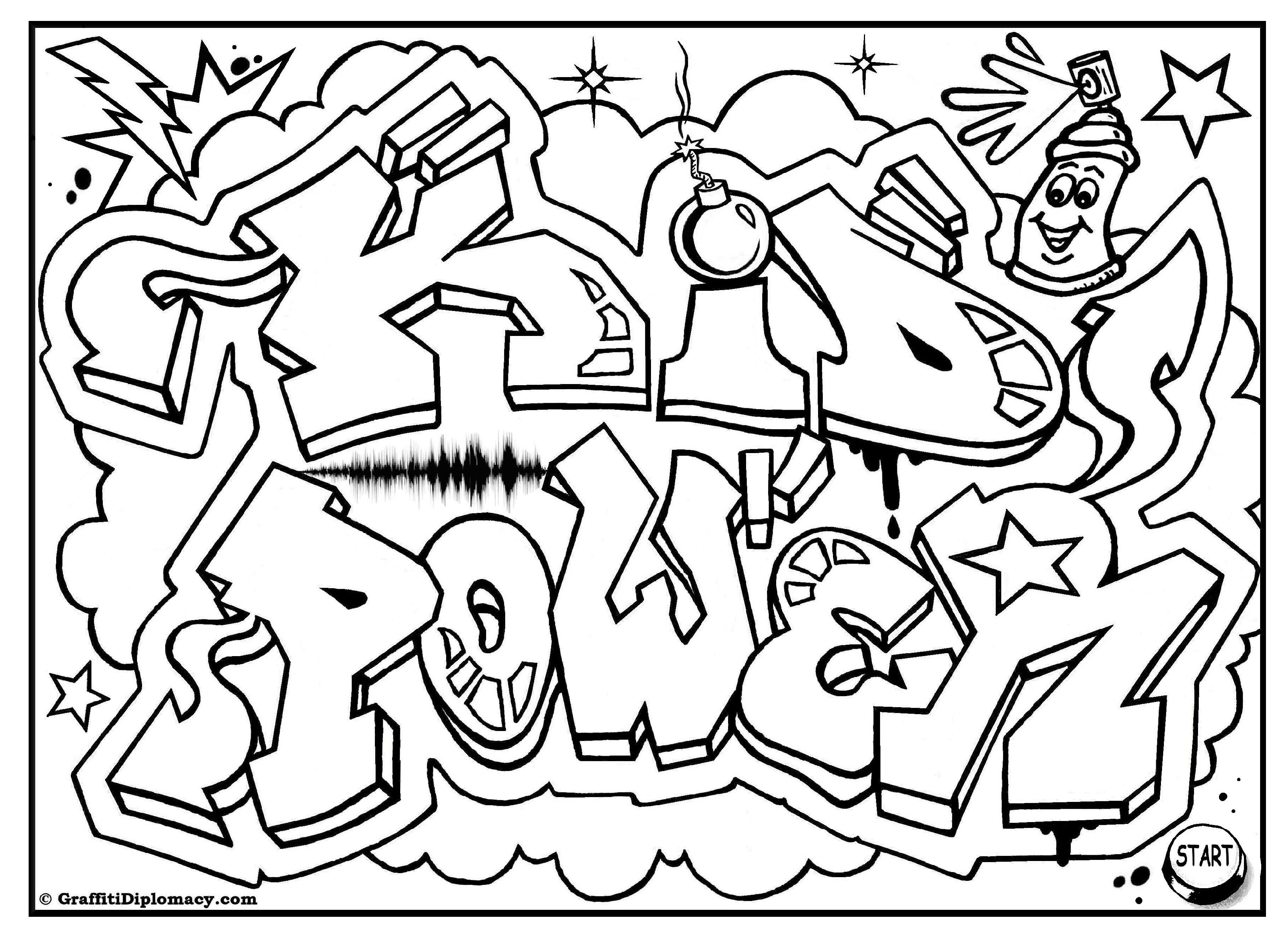Graffiti Coloring Pages For Adults at GetColorings.com | Free printable