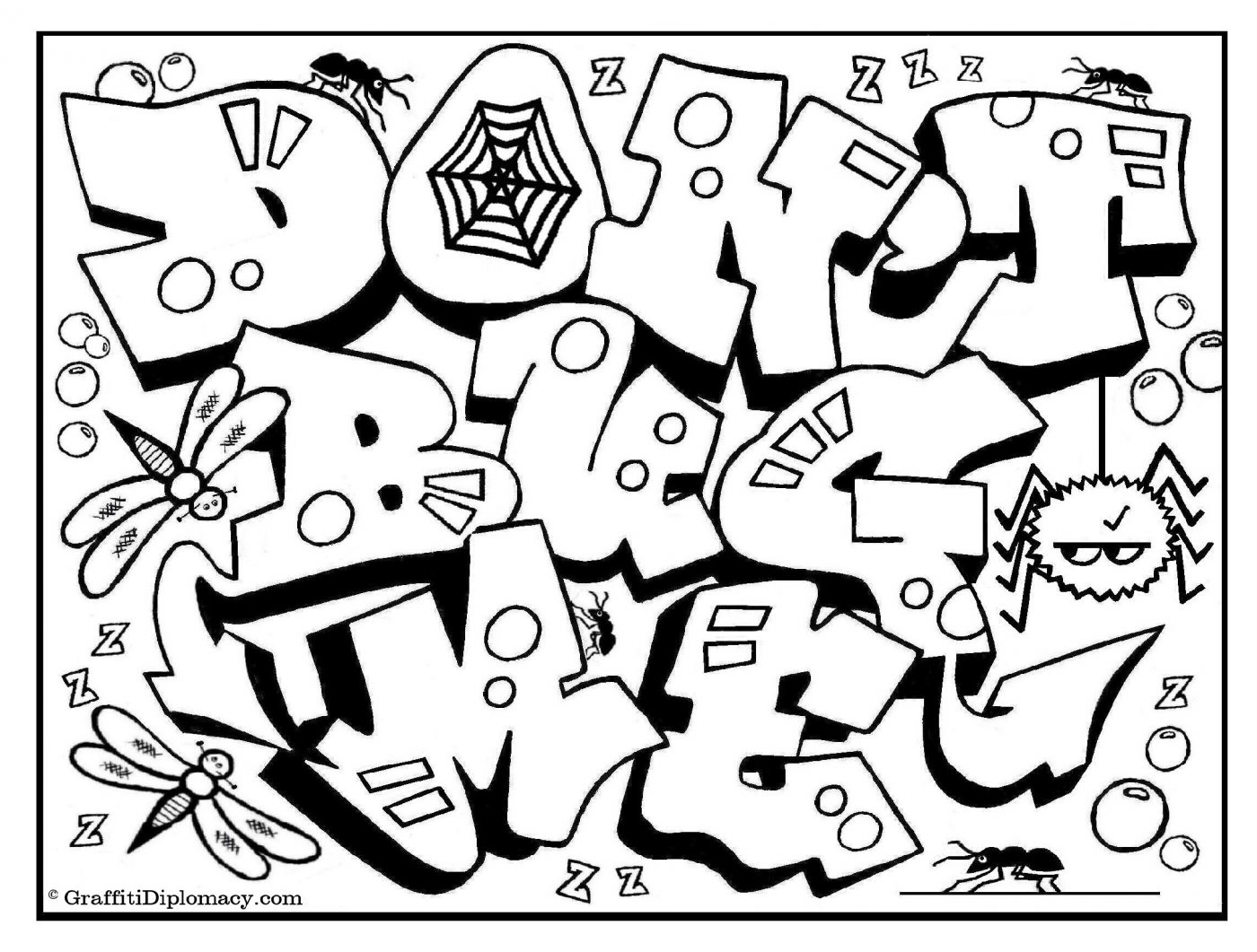 Graffiti Letters Coloring Pages at GetColorings.com | Free printable