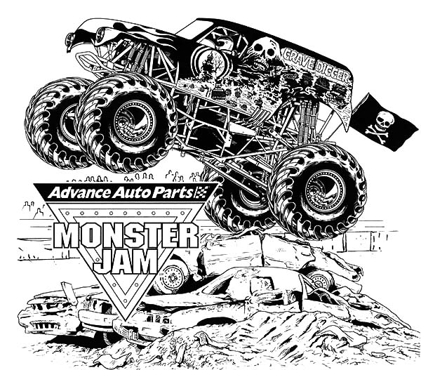 Grave Digger Monster Truck Coloring Pages at GetColorings.com | Free