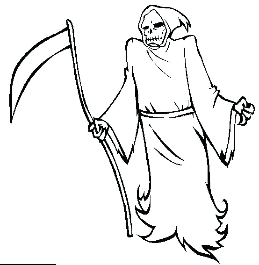 863 Animal Grim Reaper Coloring Pages with Animal character