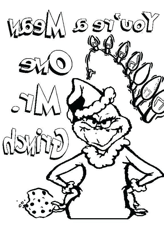 Grinch Face Coloring Pages at Free printable