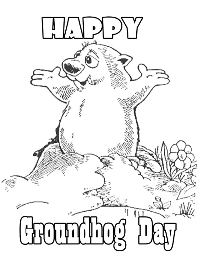 Groundhog Day Printable Coloring Pages at Free