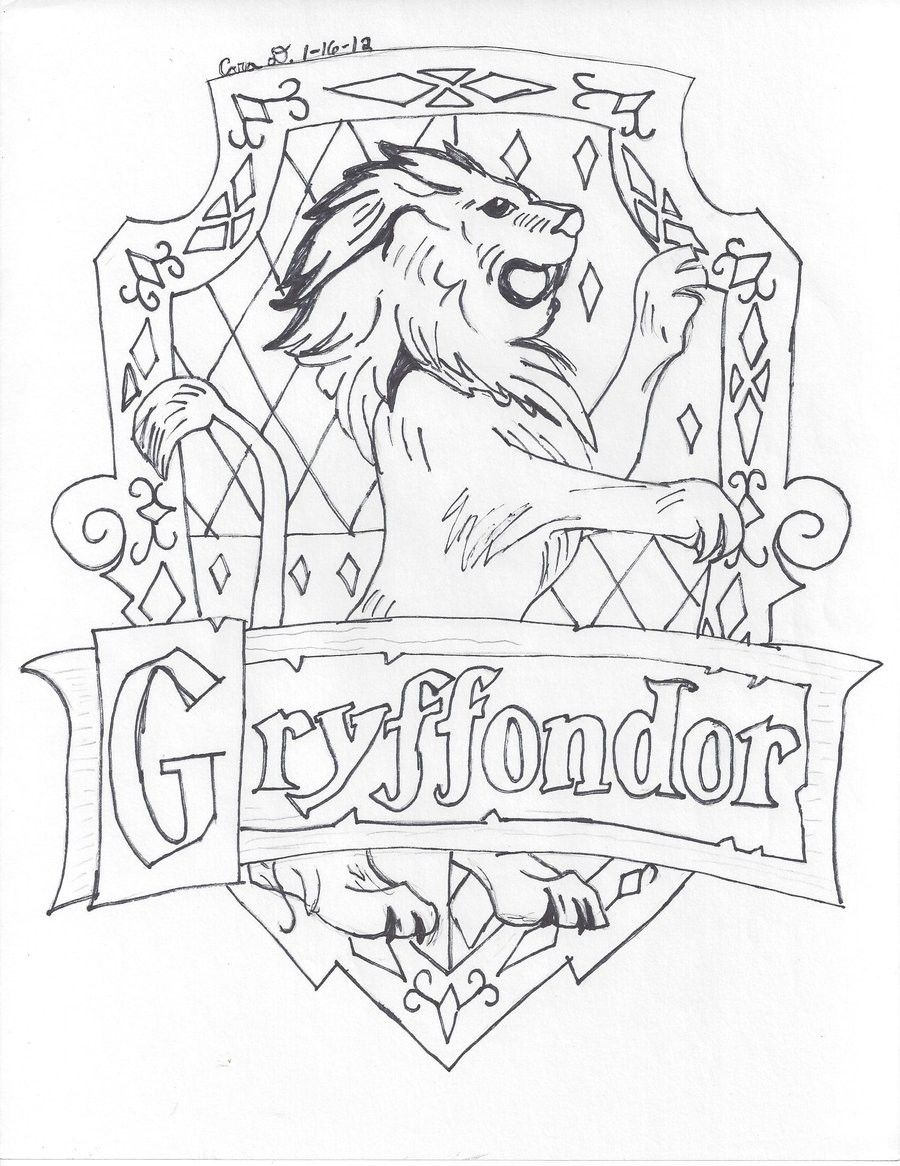 Gryffindor Crest Coloring Pages at GetColorings.com | Free printable