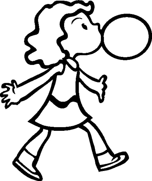 Bubble Gum Girl Coloring Coloring Pages