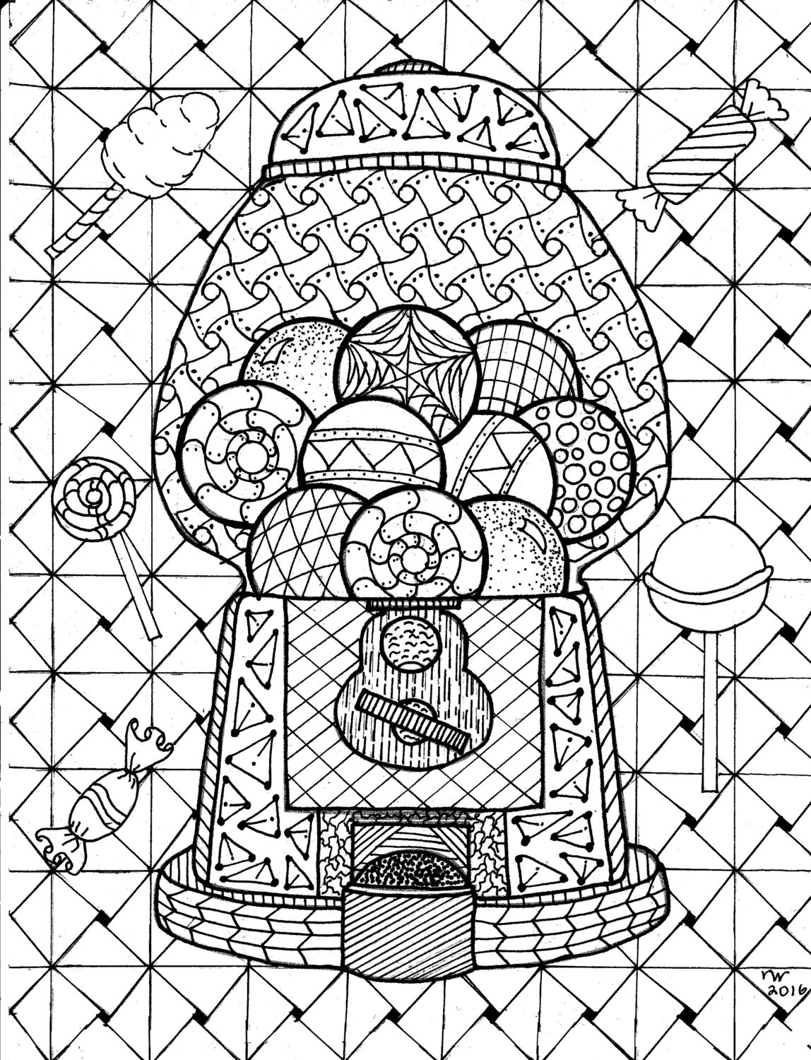 Free Printable Gumball Machine Coloring Pages