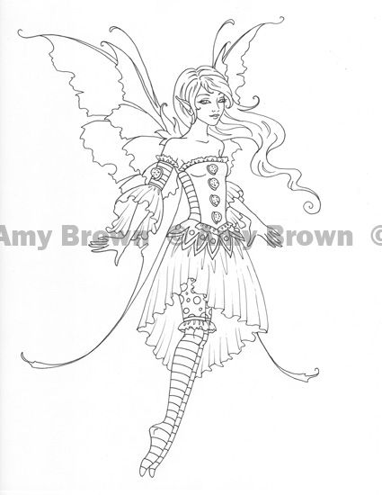 coloring amy brown gumdrop fairies drawings fairy fae getcolorings printable evil