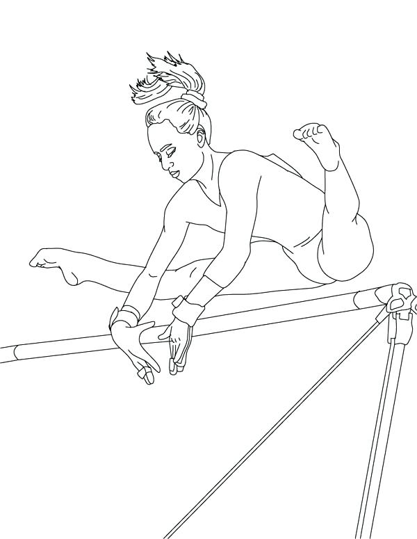 Gymnastics Coloring Pages Beam Coloring Gymnastic Rhythmic Rope Individual Around Waldo Harvey