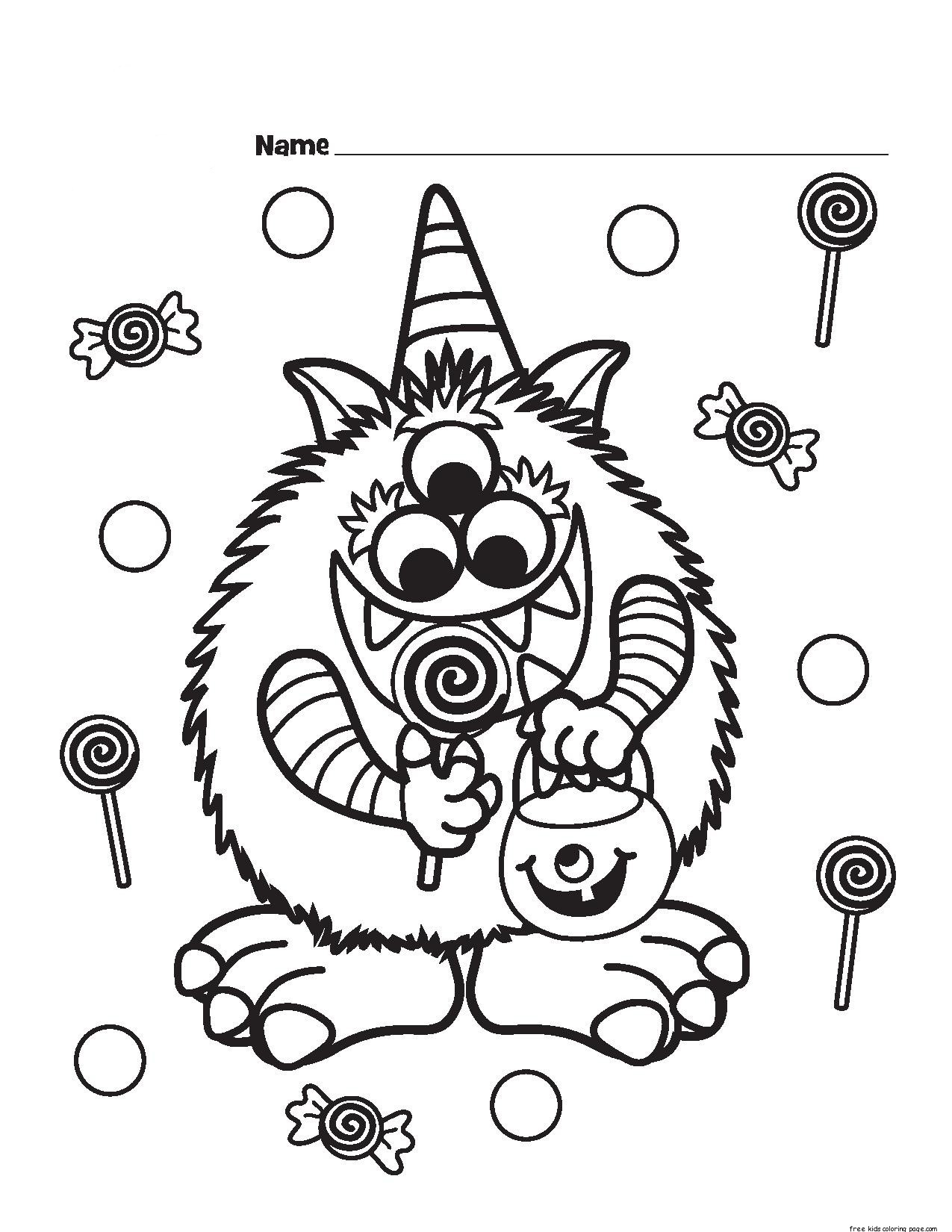 Halloween Candy Coloring Pages at Free printable