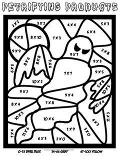Halloween Math Coloring Pages At Getcoloringscom Free Printable X Free Halloween Multiplication Work Sheets