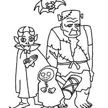 Cute Halloween Monster Coloring Page