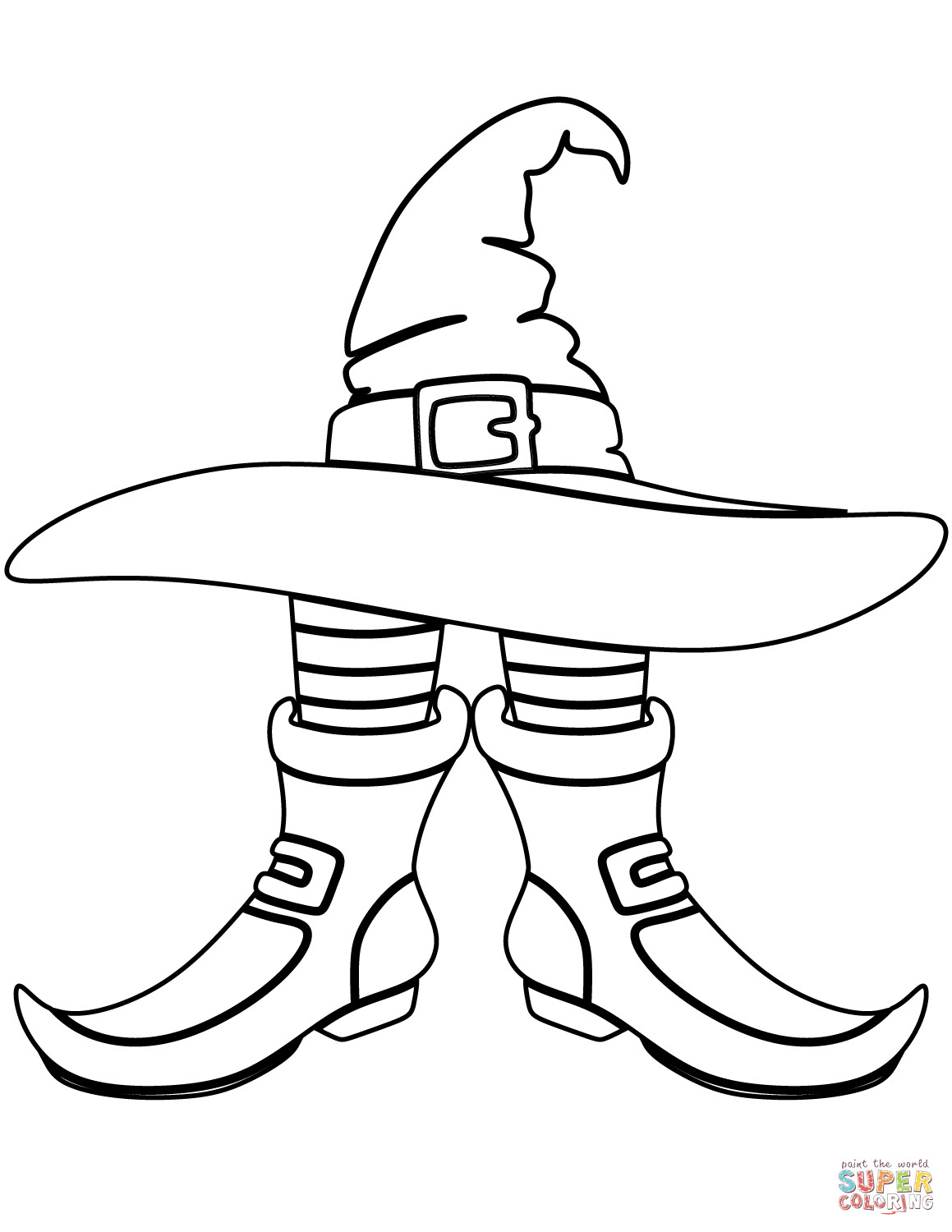 Witch Hat Coloring Pages Print Witch Coloring Halloween Hat Flying