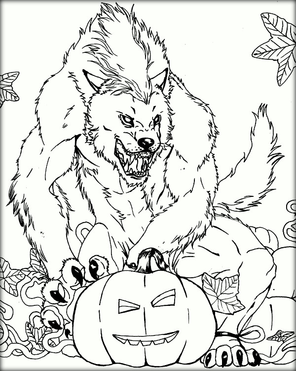 Halloween Wolf Coloring Pages at GetColorings.com | Free printable