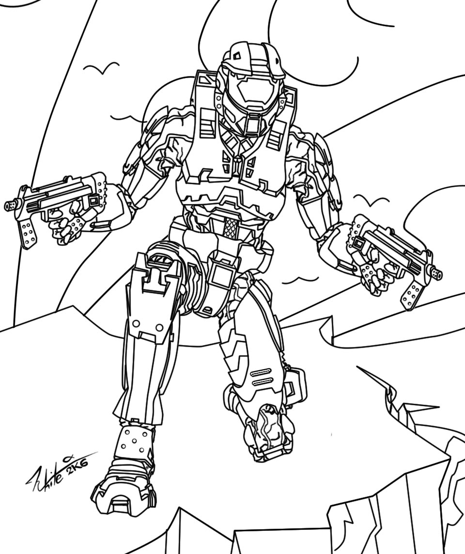 Halo Master Chief Coloring Pages at Free printable