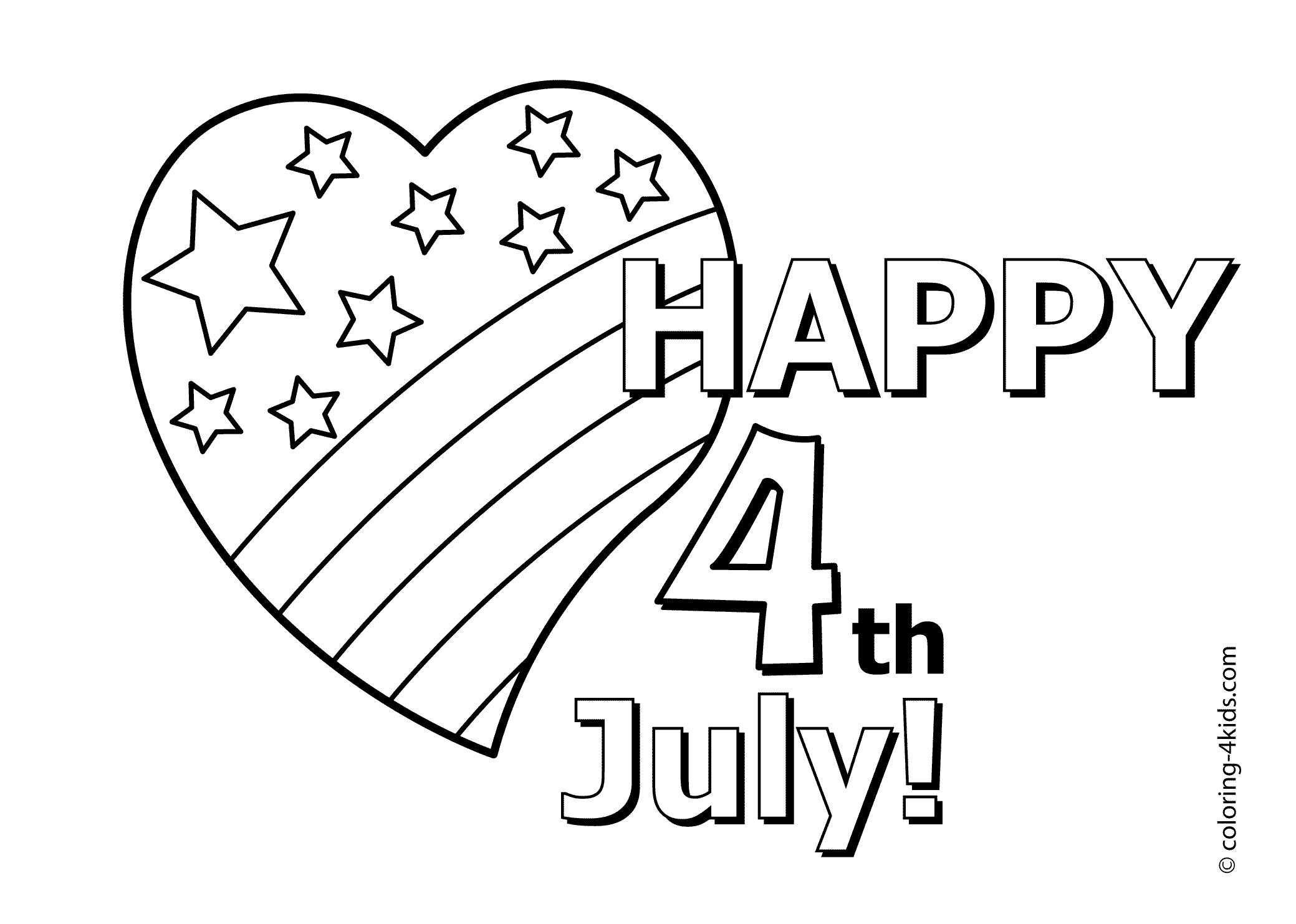 Happy 4th Of July Coloring Pages at Free printable