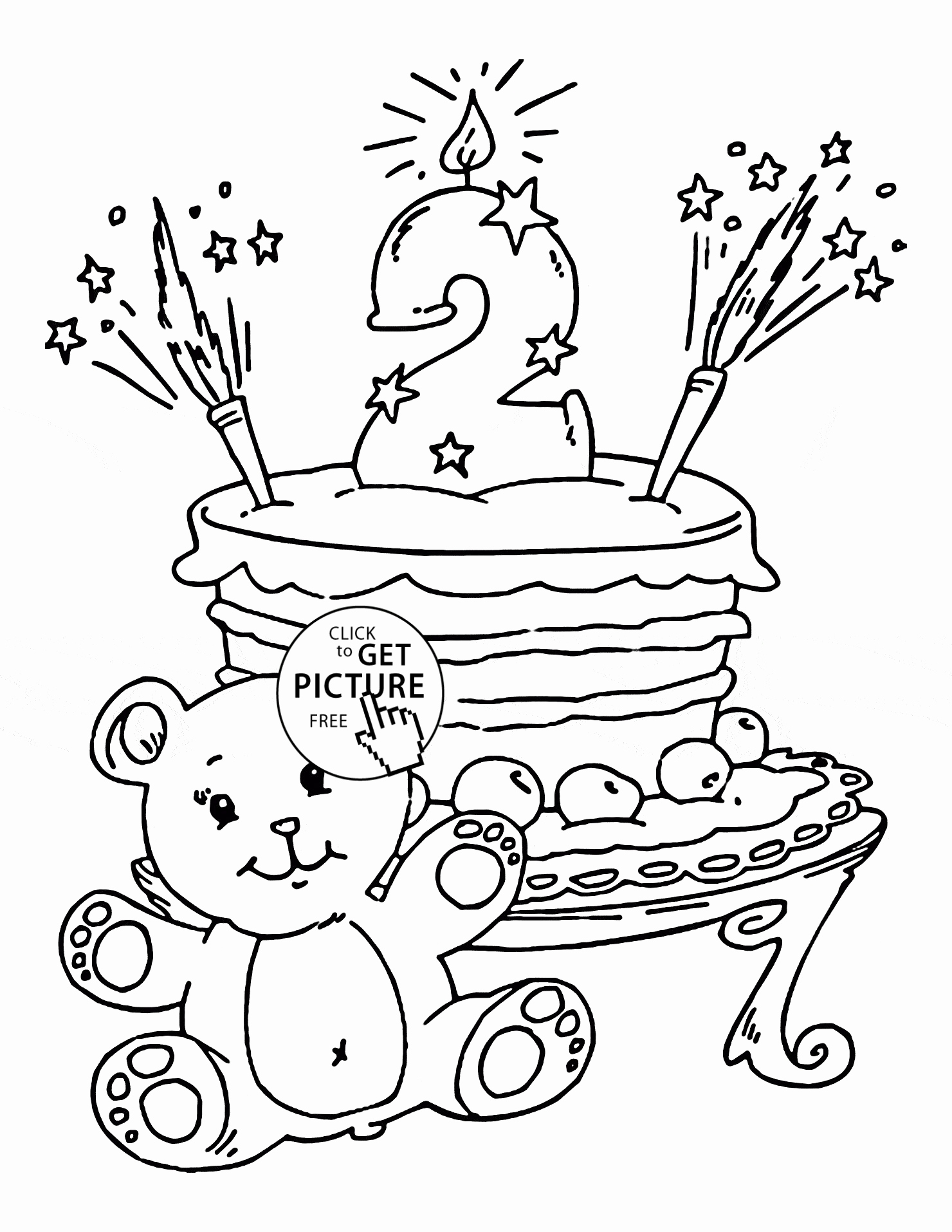 Happy 18th birthday cake coloring page. 