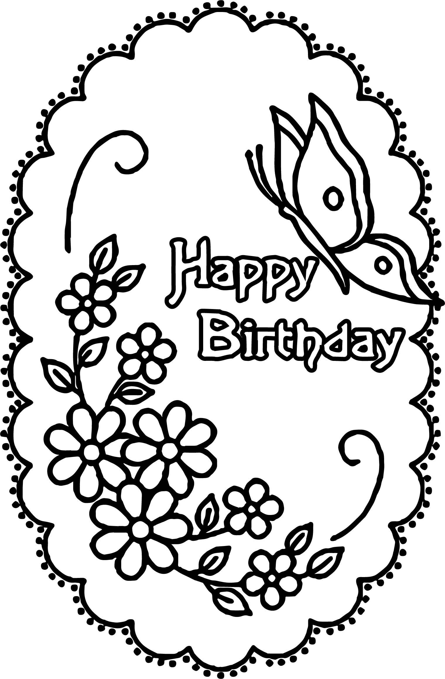 Printable Coloring Birthday Card