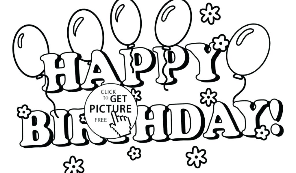 1024x600 Coloring Pages Happy Birthday