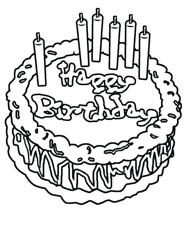 Happy Birthday Cake Coloring Pages At Getcolorings.com 