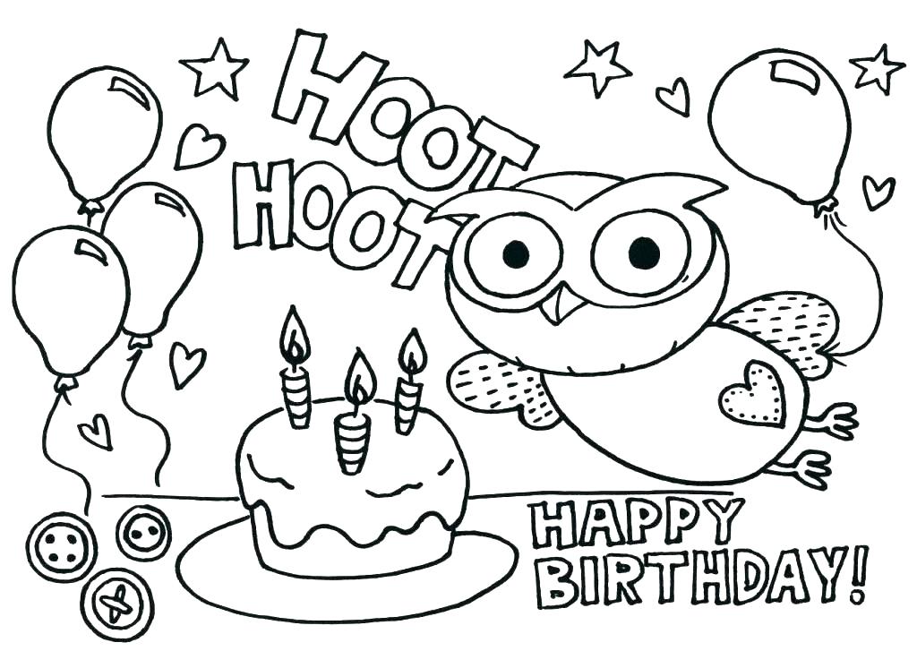 Happy Birthday Card Printable Coloring Pages at Free