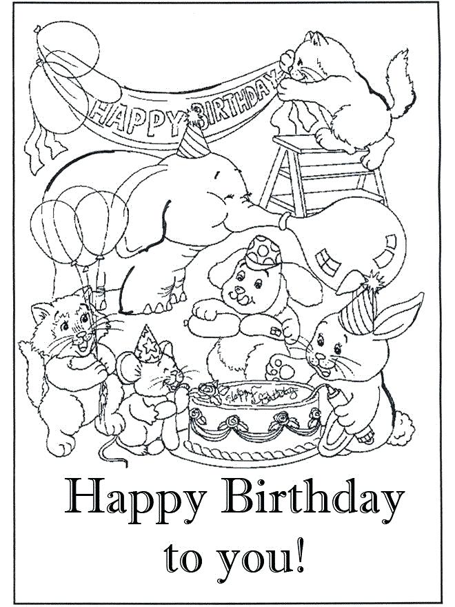 Printable Birthday Cards To Color