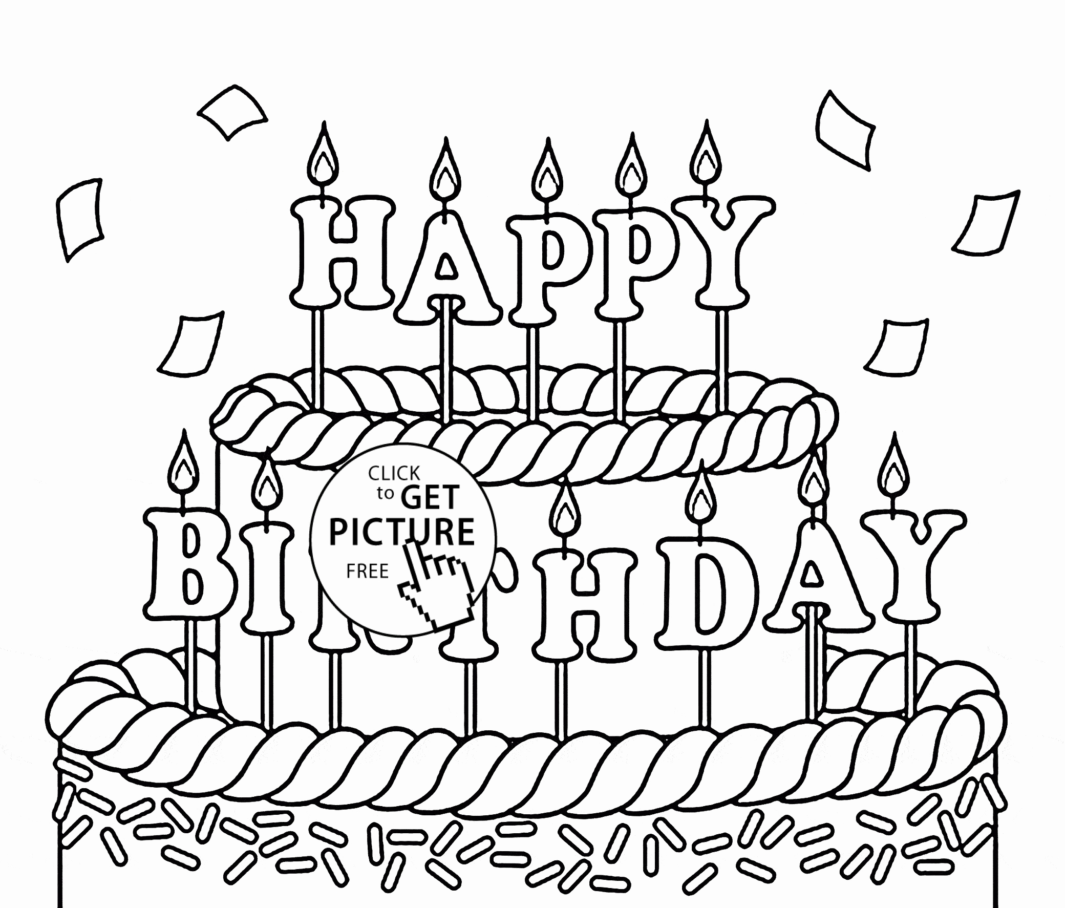 Happy Birthday Coloring Pages To Print at Free