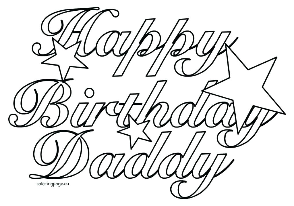 Happy Birthday Dad Printable Coloring Pages at Free