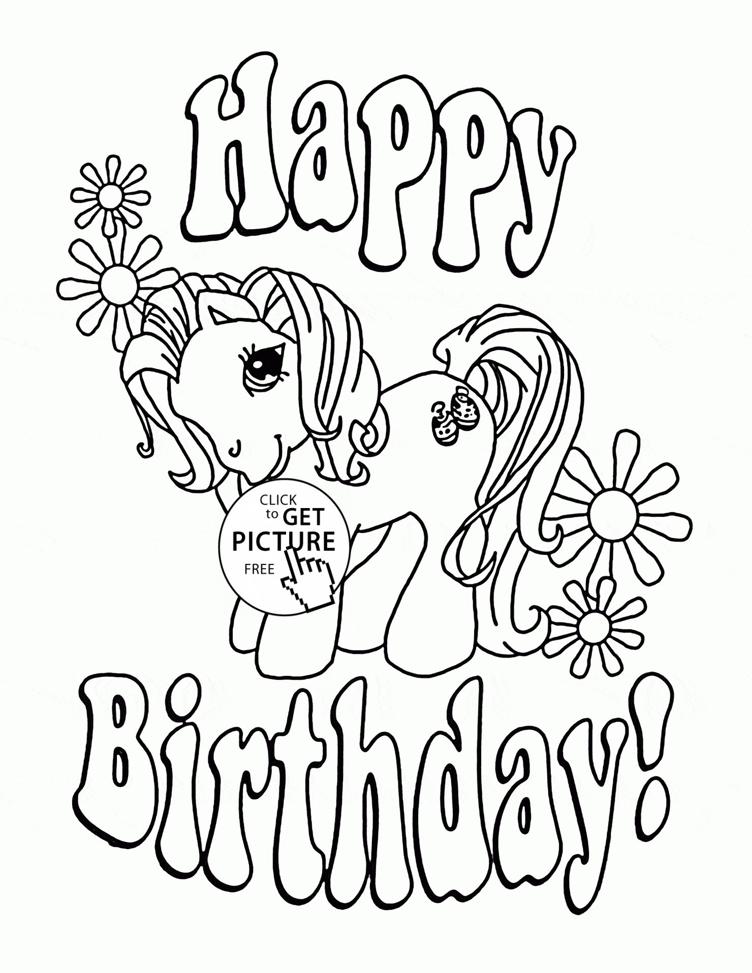 Happy Birthday Girl Coloring Pages At Free Printable