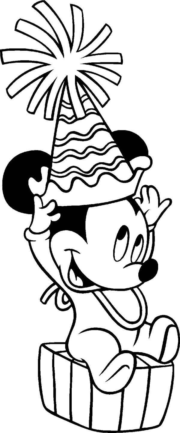 Happy Birthday Minnie Mouse Coloring Pages at Free