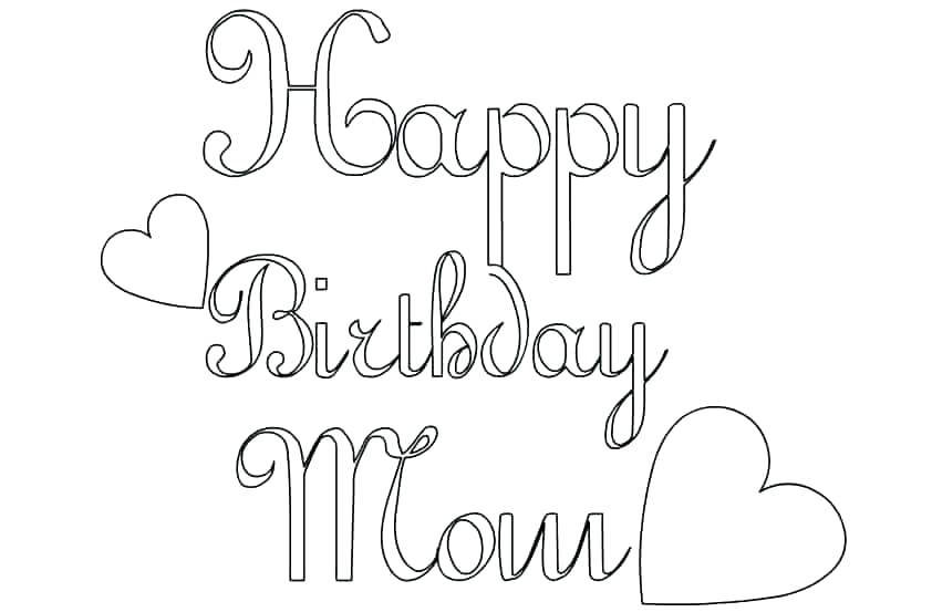Free Birthday Coloring Pages For Mom