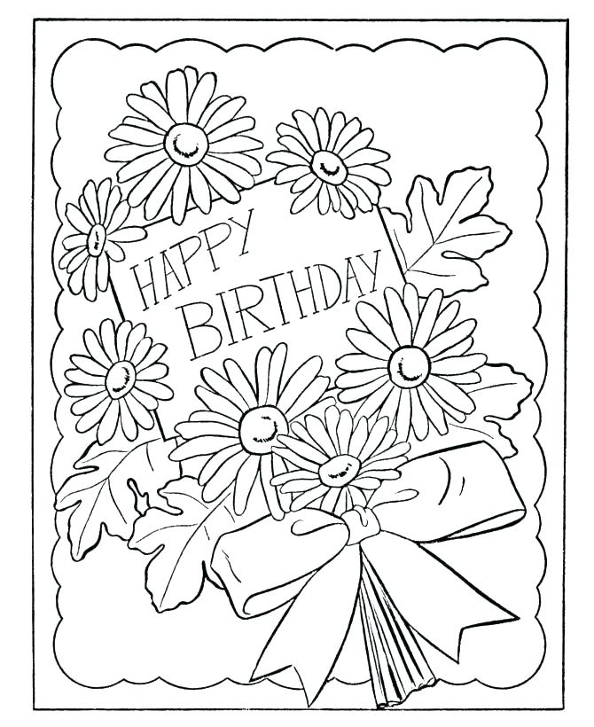 Birthday Cards For Mom Printable Coloring