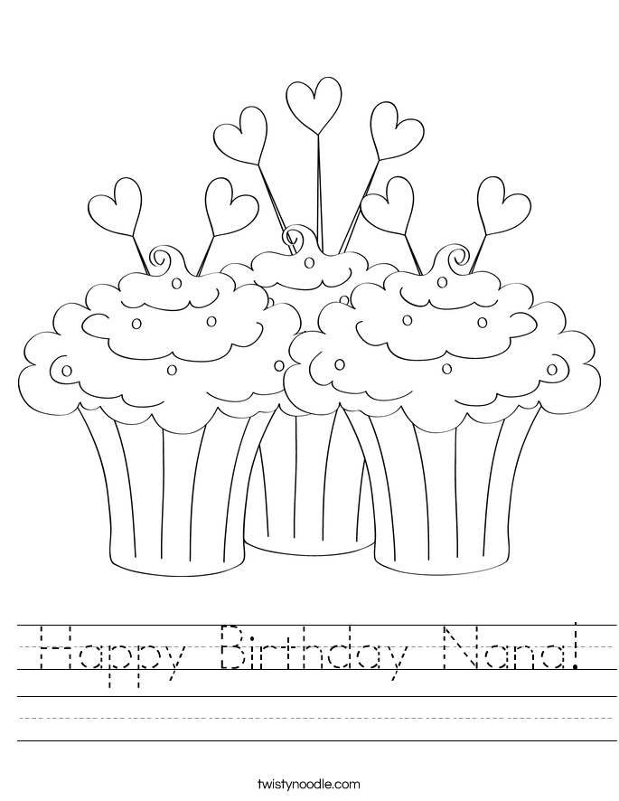 Happy Birthday Nana Coloring Pages At GetColoringscom.