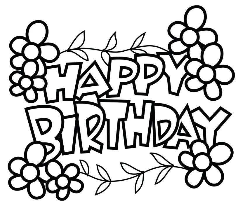 Happy Birthday Cards Printable To Color
