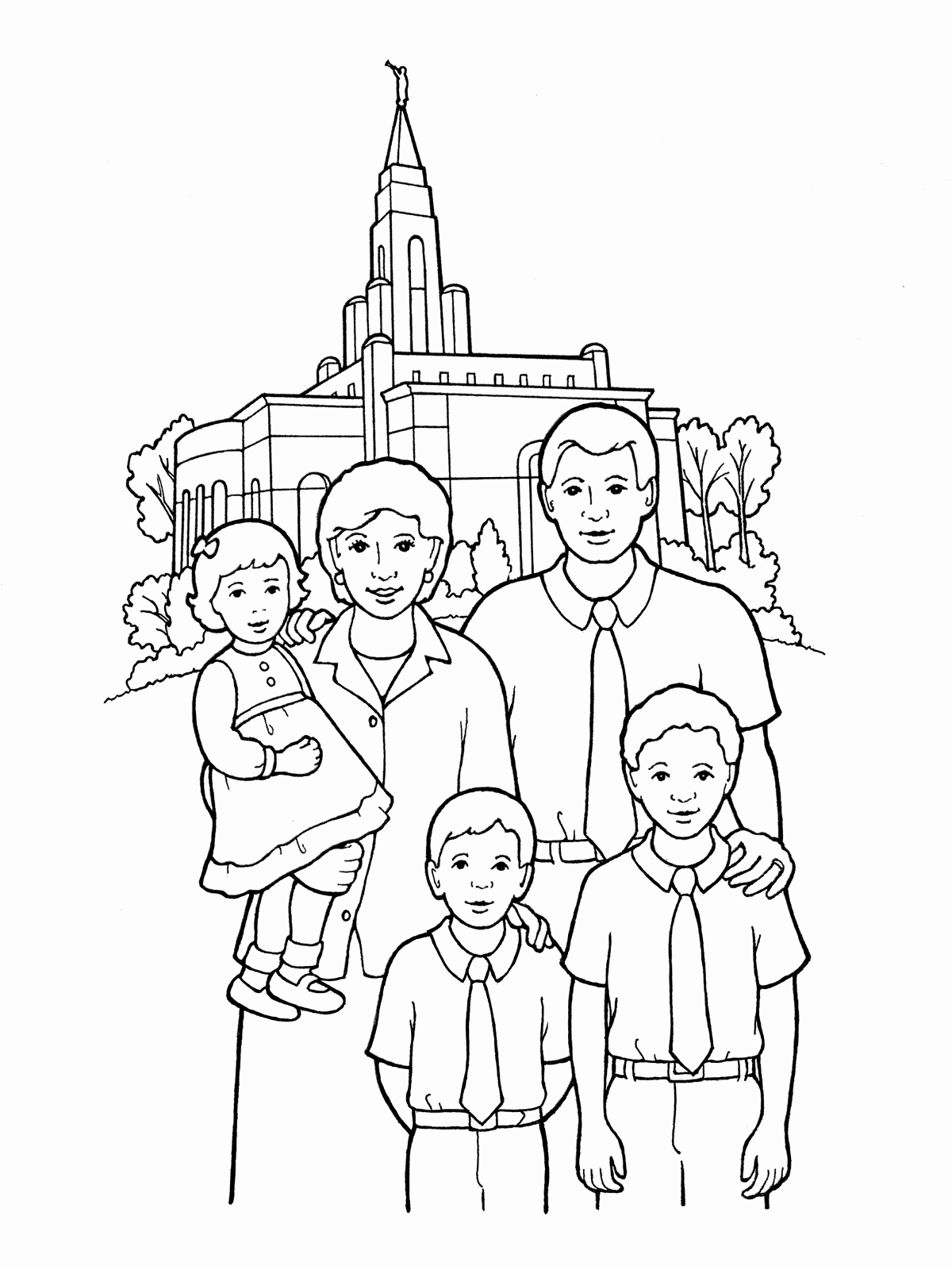 Happy Family Coloring Page At Getcolorings.com | Free Printable