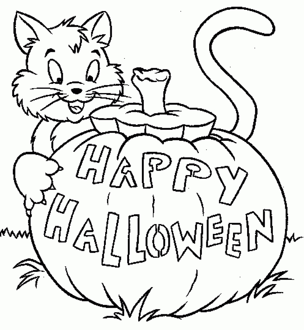 Happy Halloween Printable Coloring Pages at Free