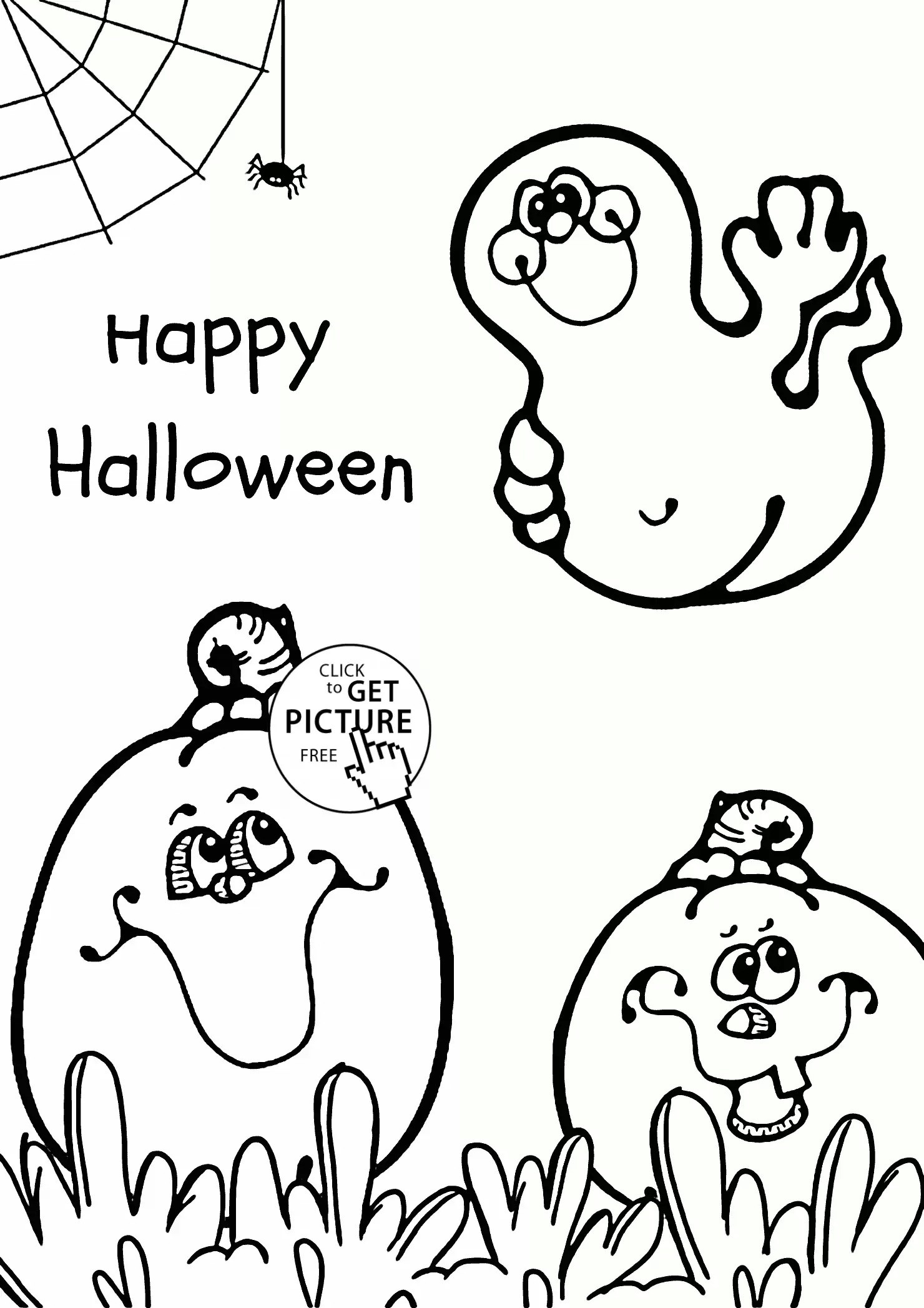 Happy Halloween Pumpkin Coloring Pages at GetColorings.com | Free