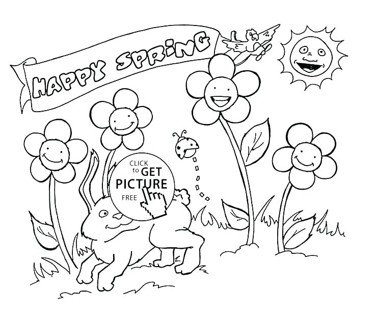 Happy Spring Coloring Pages At GetColorings.com | Free Printable ...