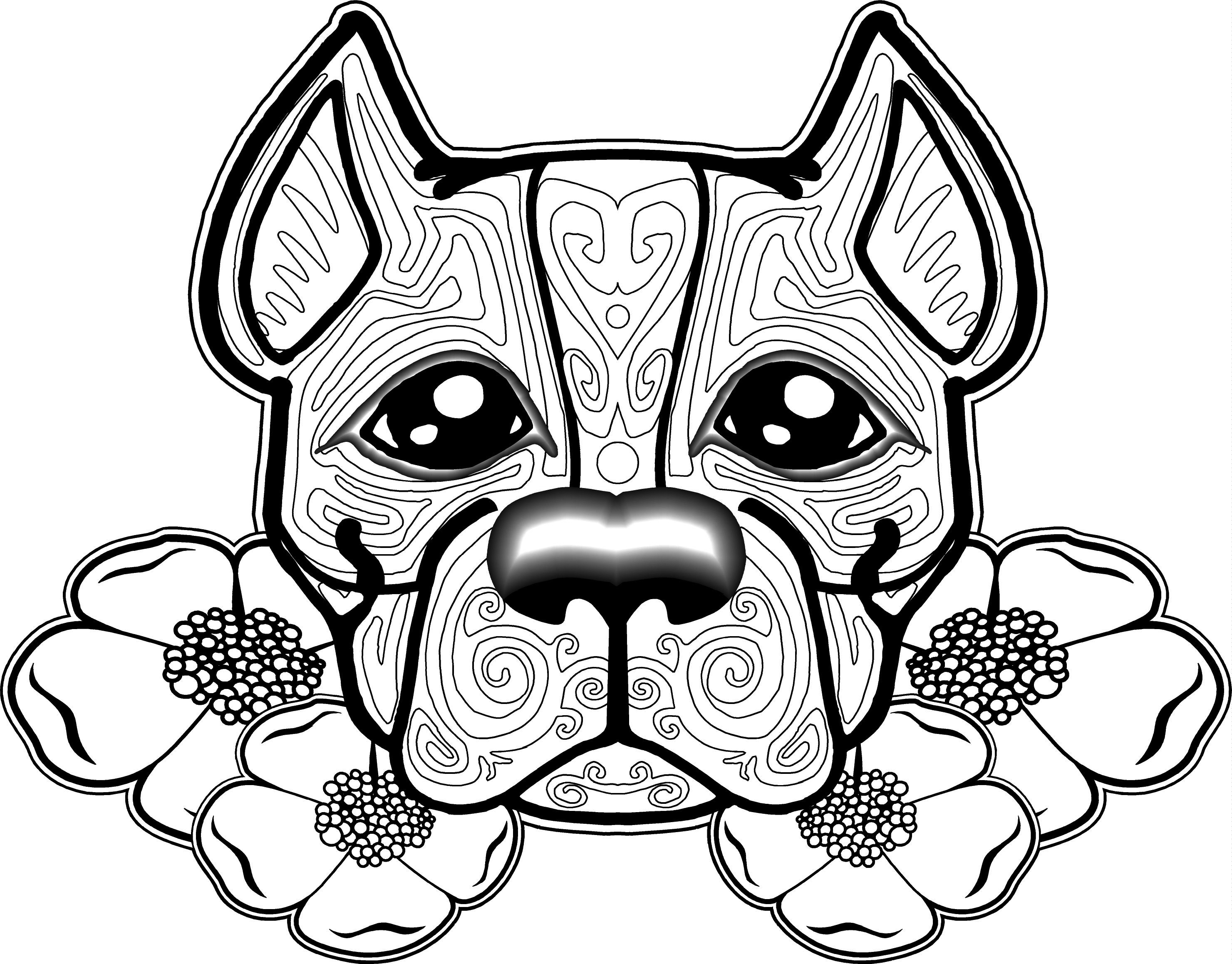 Hard Coloring Pages Of Dogs at Free printable