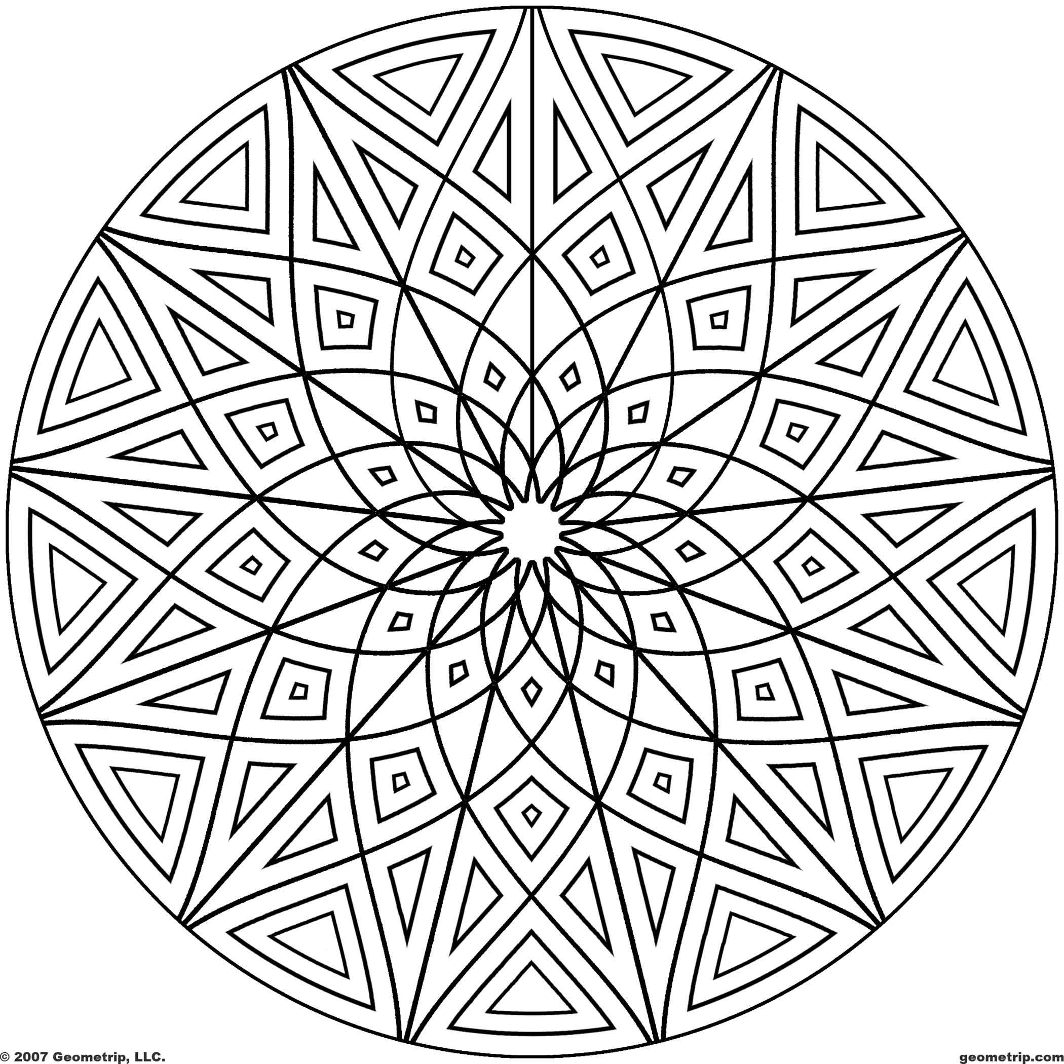 Hard Geometric Coloring Pages at GetColorings.com | Free ...