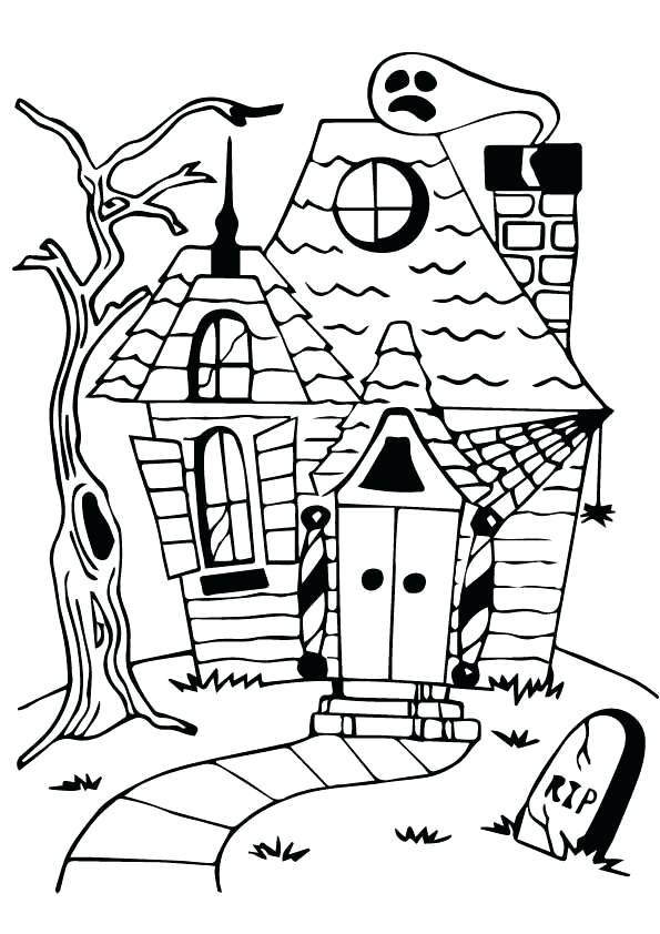 Haunted House Coloring Pages at GetColorings.com | Free printable