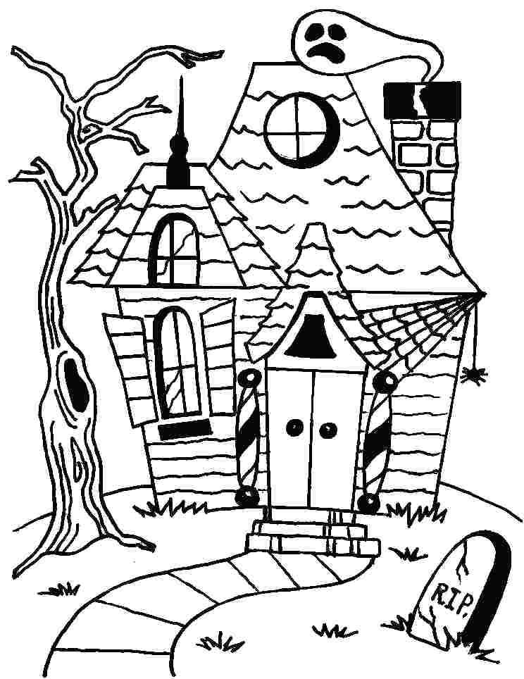 Haunted House Coloring Pages Printables at Free