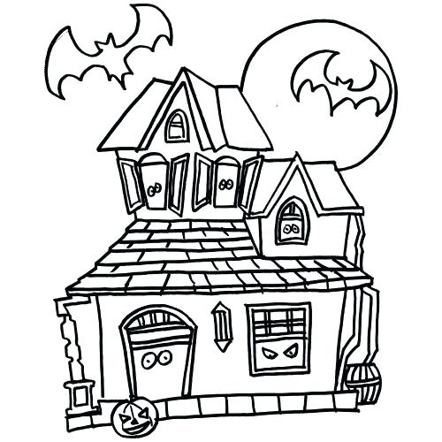 Haunted House Coloring Pages Printables at GetColorings.com | Free