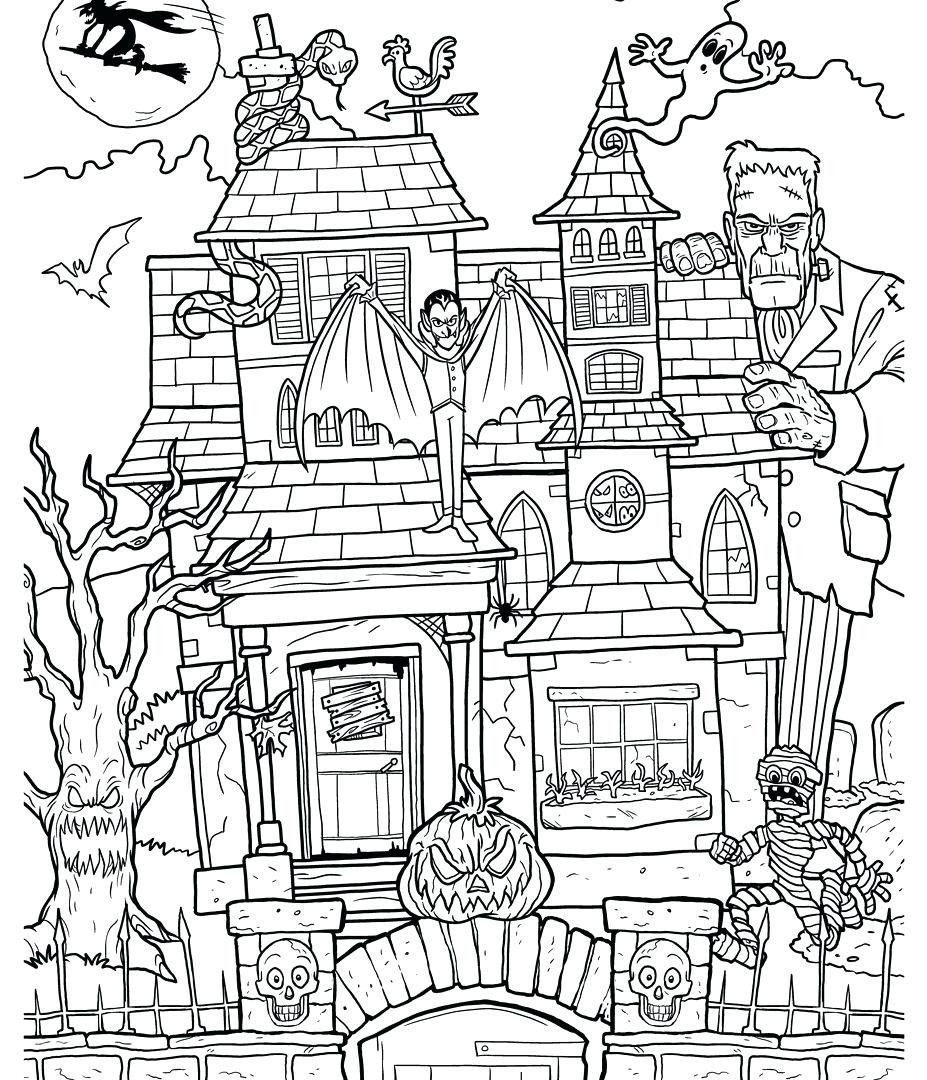 Haunted House Coloring Pages Printables at GetColorings.com | Free