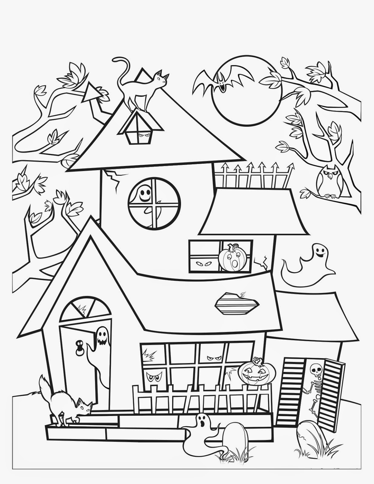 Haunted House Coloring Pages Printables At GetColorings Free Printable Colorings Pages To