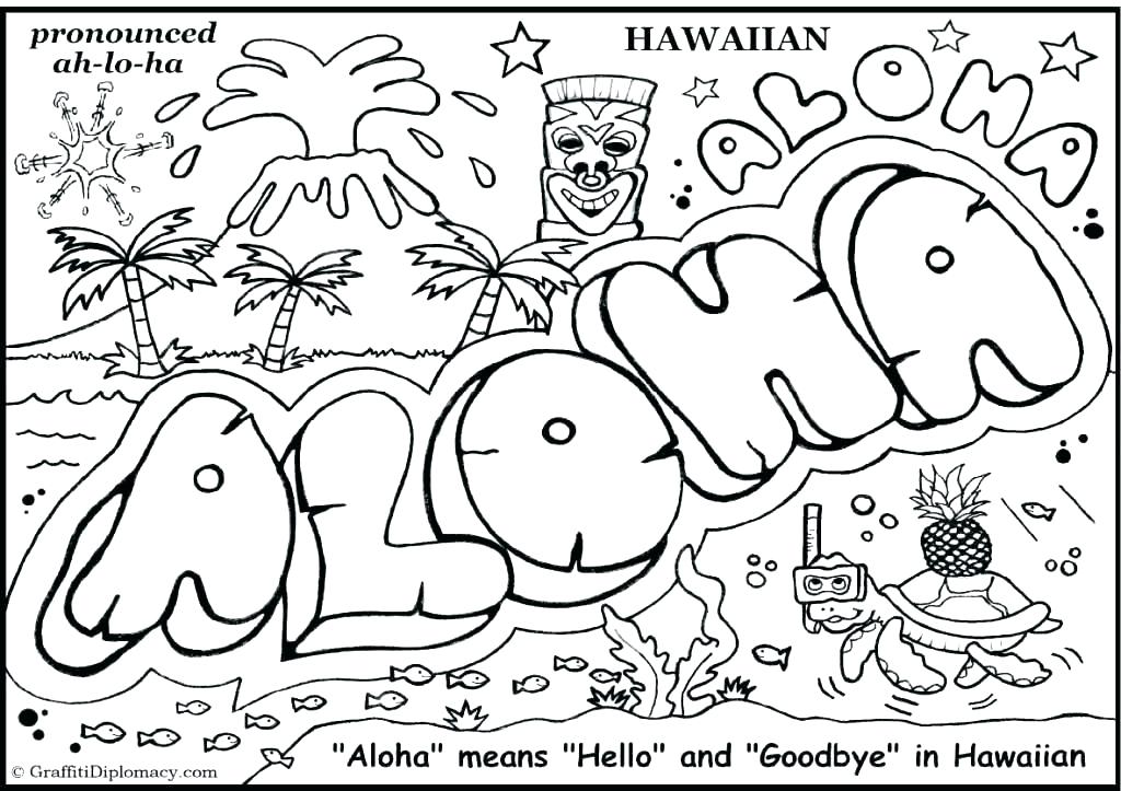Hawaii Coloring Pages at GetColorings.com | Free printable colorings