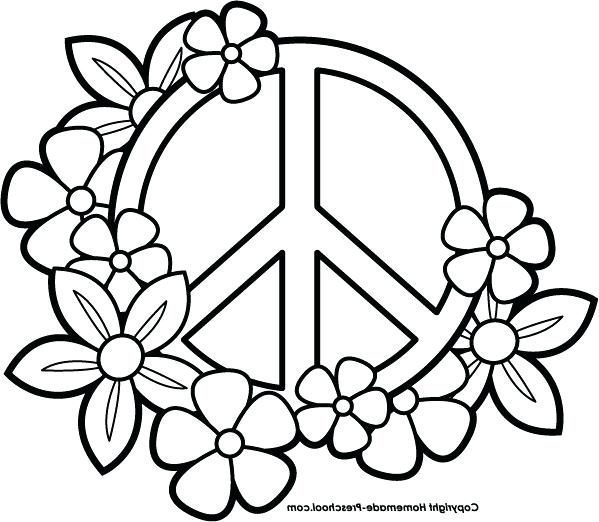 Heart Peace Sign Coloring Pages at GetColoringscom Free