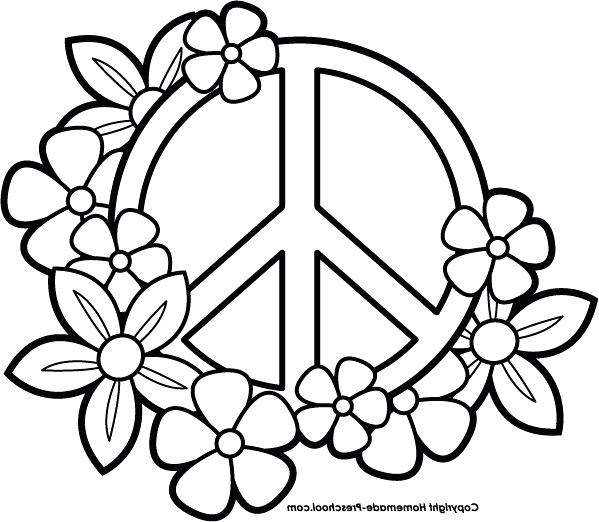 Heart Peace Sign Coloring Pages At GetColorings Free Printable 