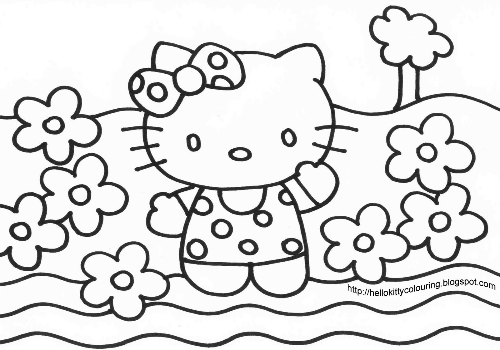 Hello Kitty Beach Coloring Pages at GetColorings.com | Free printable
