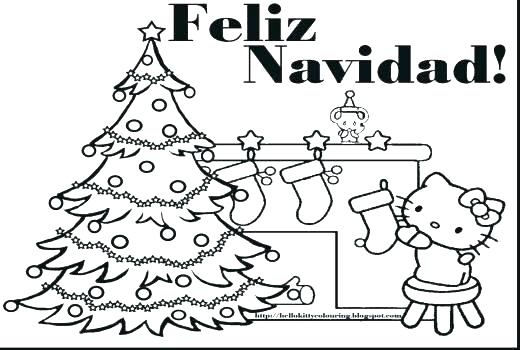 520x350 Hello Kitty Coloring Pages Christmas
